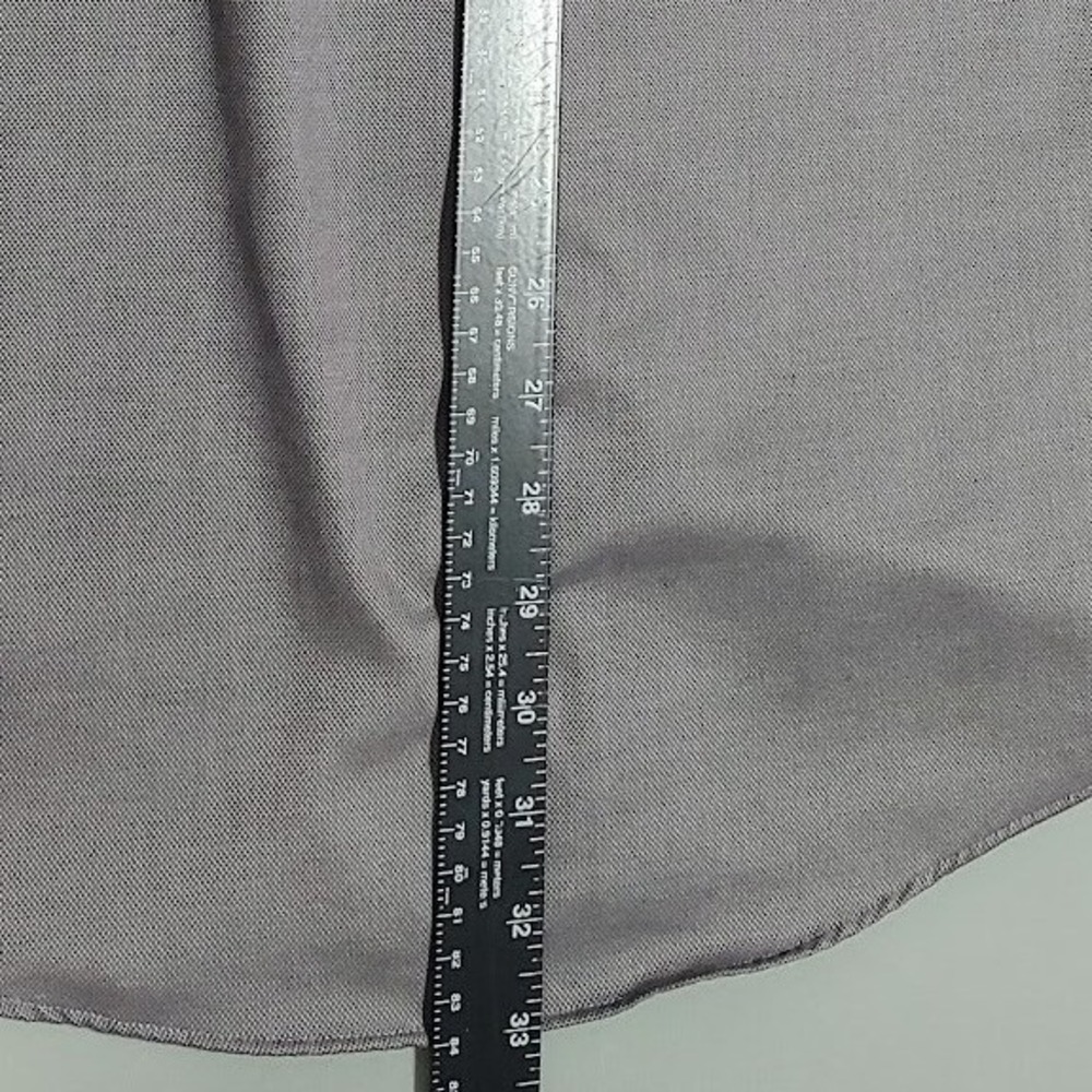Sanford Wrikle-free 16 1/2 Solid Gray Button Up Long Sleeve Dress Shirt Mens - Picture 12 of 12